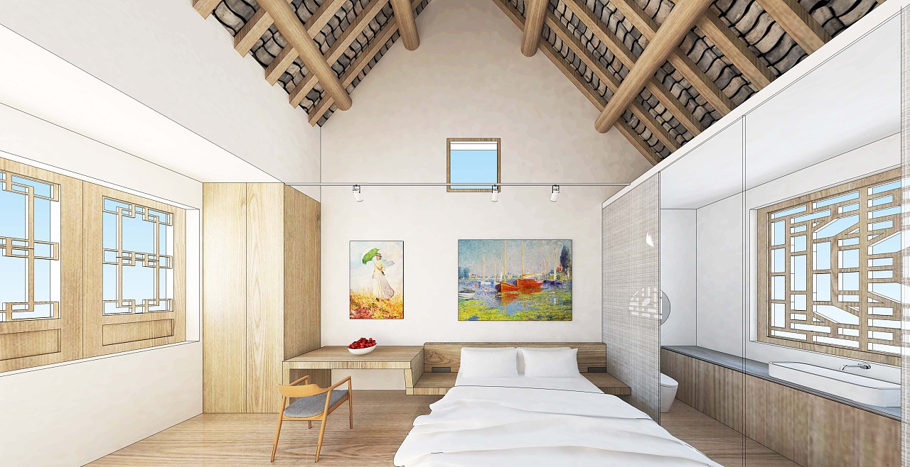 河南?？h古建筑民宿室內設計