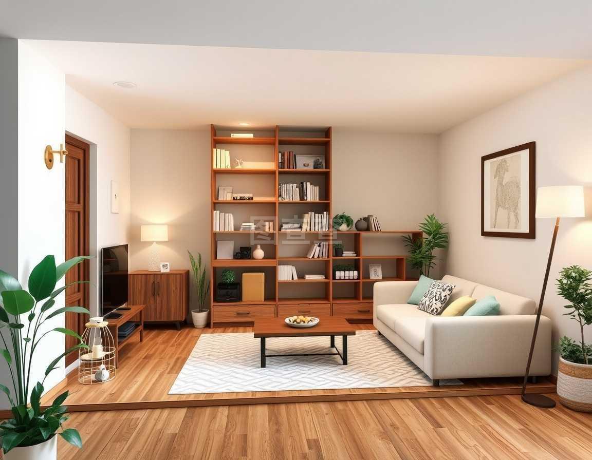 用于設計師和施工人員矢量的應用程序,家庭內視圖3D結構,室內物品,書架和書籍。管理的特殊工具。室內建筑,室內裝飾